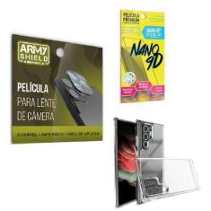 Imagem de Película De Câmera E Tela S22 Ultra Com E Capa Antishock - Armyshield