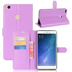 Imagem de XIAOMI Capa para Mi MAX2, carteira flip de couro PU premium com compartimento para cartão, suporte e fecho magnético [capa interior à prova de choque de TPU] Compatível com XIAOMI Mi MAX2