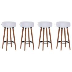Imagem de Kit 4 Banquetas Alta Pés Palito Roma Branco 70cm