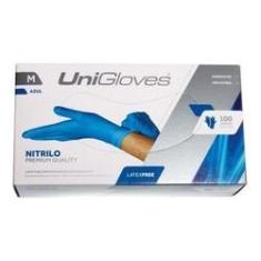 Imagem de Luva Procedimento Unigloves Nitrílica Azul Sem Pó 100 Unidades
