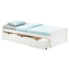 Imagem de Cama Solteiro Madeira Maciça 3 Gavetas com Estrado Mia