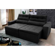 Imagem de Sofá Retrátil Reclinável Arizona 2,30m Suede Velut Cinza - King House