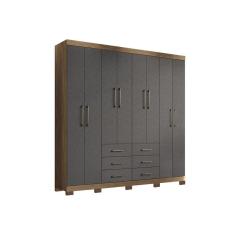 Imagem de Guarda Roupa Casal 8 Portas E 6 Gavetas C/ Pés Liverpool Atacama/Grafitte - Santos Andirá