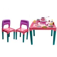 Imagem de Mesa Infantil Com 2 Cadeira Educativa Para Crianças+Presente. - Tritec