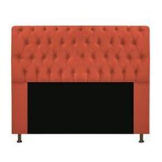 Imagem de Cabeceira Estofada Lady 195 cm King Size Com Capitonê Suede Terracota - Doce Sonho Móveis