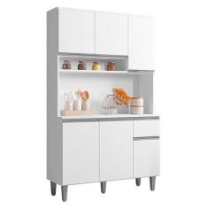 Imagem de Armário Para Cozinha Ambiente Kit Márcia Branco Brilho - Ajl - Ajl Móv