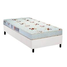 Imagem de Cama Box Solteiro: Colchão Espuma Luckspuma Roland Garros Pro + Base Crc Courano White(88X188)
