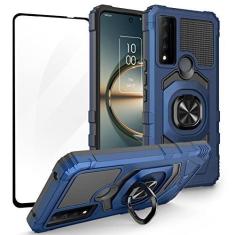 Imagem de Ailiber Capa para celular TCL 30V 5G, TCL 30V 5G com protetor de tela, suporte de anel para suporte magnético de carro de grau militar, capa protetora resistente à prova de choque para Verizon TCL 30