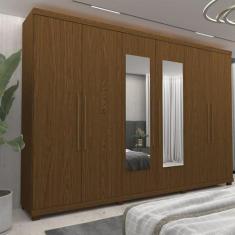 Imagem de Guarda-roupa Casal 6 Portas com Espelho com Pés Absolut New Castanho