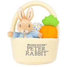 Imagem de GUND Beatrix Potter Peter Rabbit Cesta de Páscoa de 4 peças Conjunto de pelúcia para maiores de 1 ano, 8,5"