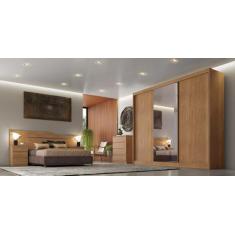 Imagem de Guarda Roupa Casal Com 1 Porta Espelhada 4 Gavetas - Londres-Cumaru -