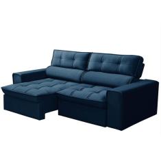 Imagem de Sof  Retr til Reclin vel 3 Lugares 240cm Blanches F05 Veludo