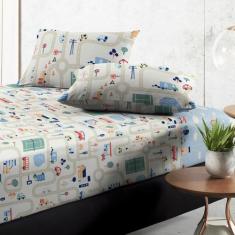 Imagem de Jogo De Cama Solteiro Auto Pista 02 Peças Lençol Fio Egípcio - Camasof