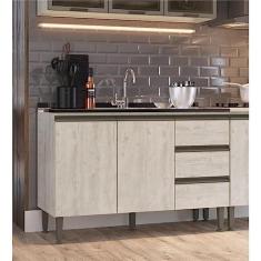 Imagem de Balcão para Pia de Cozinha 3 Gavetas 2 Portas Greta Irm Crema