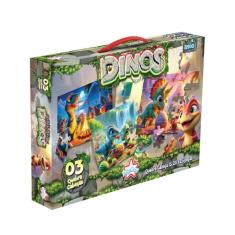 Imagem de Quebra Cabeça Progressivo Dinossauros 3 Em 1 Big Star