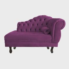 Imagem de Recamier Larissa Lado Esquerdo 1,20 cm Veludo Roxo - Montanaris Decor