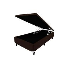 Imagem de Cama Box Baú Castor Solteiro Corano Marrom 120x203x35cm