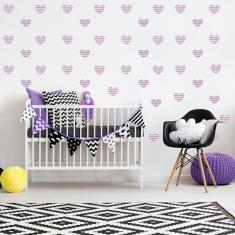 Imagem de Adesivo de Parede Infantil Coração Lilás Chevron