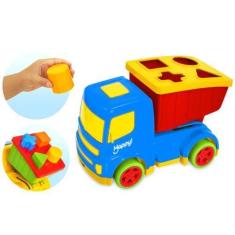 Imagem de Caminhão Com Blocos Didáticos De Encaixar Coleção Happy - Usual Brinqu