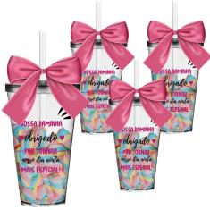 Imagem de Kit 4 Copos Convite Personalizados Agradecimento Daminha
