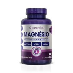 Imagem de Suplemento de Magnésio Tri Complex: Bisglicinato, Taurato e Dimalato - 60 Cápsulas Sanavita