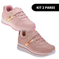 Imagem de Kit 2 Tênis Infantil Feminino Casual e Escolar-Feminino
