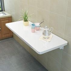Imagem de Mesa auxiliar colgante plegable de madera, mesa esquinera, mesa de pared, escritorio plegable, mesa de cocina, mesa flotante para ordenador portátil, mesa de comedor, color blanco