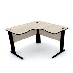 Imagem de Mesa Em L P/ Escrit rio 120x120 Pandin Maxxi - Nogueira/preto