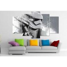 Imagem de Quadro Decorativo Stormtroopers 5 peças 130x65 cm em tecido