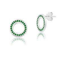 Imagem de Brinco de Prata Life Círculo com Zircônias Verdes