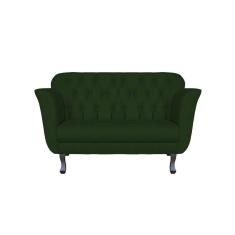Imagem de Namoradeira Decorativa Dália Suede Verde 2 Lugares Pés Madeira Mz Decor