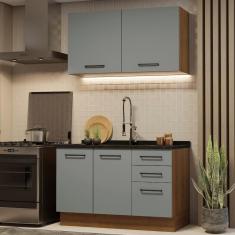 Imagem de Cozinha Compacta 120001 Com Armário E Balcão Rustic/Cinza