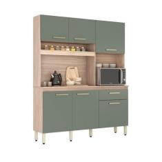 Imagem de Cozinha Compacta 6 Portas Miami Avena Menta - CasaH