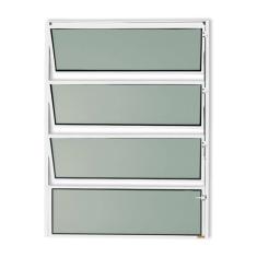 Imagem de Janela de Alumínio Basculante 80x60cm Vidro Mini Boreal Master Brimak Branco