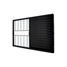 Imagem de Janela Veneziana Abertura Direita Exclusiva 3 Folhas Grade Vidro Liso 100x120cm CRV Portas e Janelas