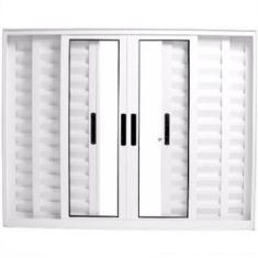 Imagem de Janela Veneziana 6 Folhas Alumínio Branco 1.00 x 2.00 Linha 25 - DC