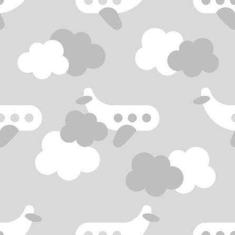 Imagem de Papel De Parede Adesivo Avião Nuvens 331710222 Rolo 0,58X3M