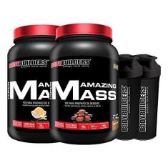 Imagem de KIT 2x HIPERCALÓRICO Hiper Amazing Mass 1,5 kg + 2x Coqueteleiras - Bodybuilders Sabor Chocolate e Baunilha