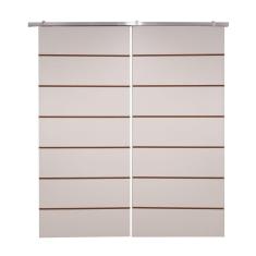 Imagem de Porta Dupla Branco Prime Frisada Kit Alumínio F10 - 210x180