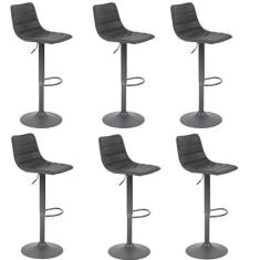 Imagem de Kit com 6 Banquetas para Cozinha Barbacena Preto