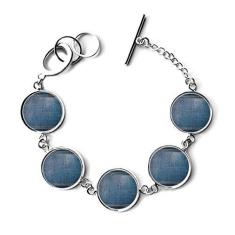 Imagem de DIYthinker Pulseira têxtil com forro de caubói jeans e pingente de corrente
