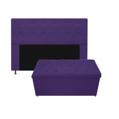 Imagem de Kit Cabeceira E Calçadeira 160 Cm Queen Size Roxo