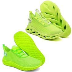 Imagem de Tênis Esportivo Academia Para Treino - 2 Pares Verde - Evoltenn