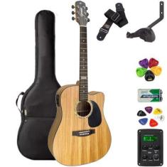 Imagem de Violão Giannini Folk Aço Gf1d Natural Zebra (Zw) + Kit2pl