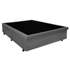 Imagem de Base Box Baú Casal 128x188x42cm Suede Cinza