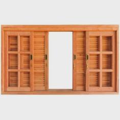 Imagem de Janela Veneziana Correr Quadriculado Madersilva 1,20m x 1,80m