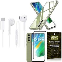 Imagem de Capinha Samsung S21 Fe + Fone de Ouvido Tipo C + Película 3D