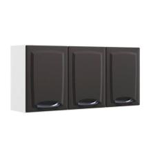 Imagem de Armário Aéreo de Cozinha Preto e Branco 3 Portas New Premium - Itatiai