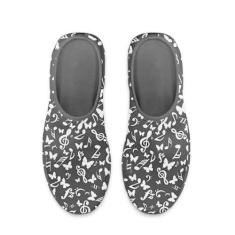 Imagem de GOSTONG Tênis masculino casual sem cadarço mocassim fácil antiderrapante respirável malha legal tênis de corrida para homens preto EUA 34-48, Music Note preto, 36