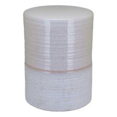 Imagem de BANQUETA CERÂMICA 44x32x32cm MARFIM BANCO DECORATIVO JARDIM GARDEN